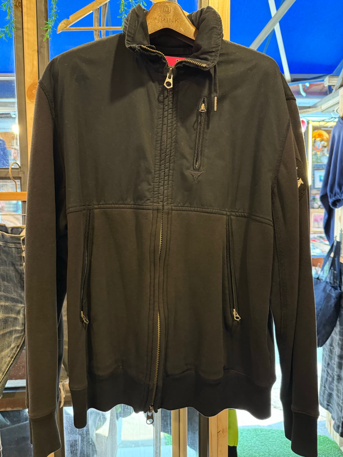 폴로 랄프로렌 히든 후드 블랙 코튼 블루종 상품이미지1