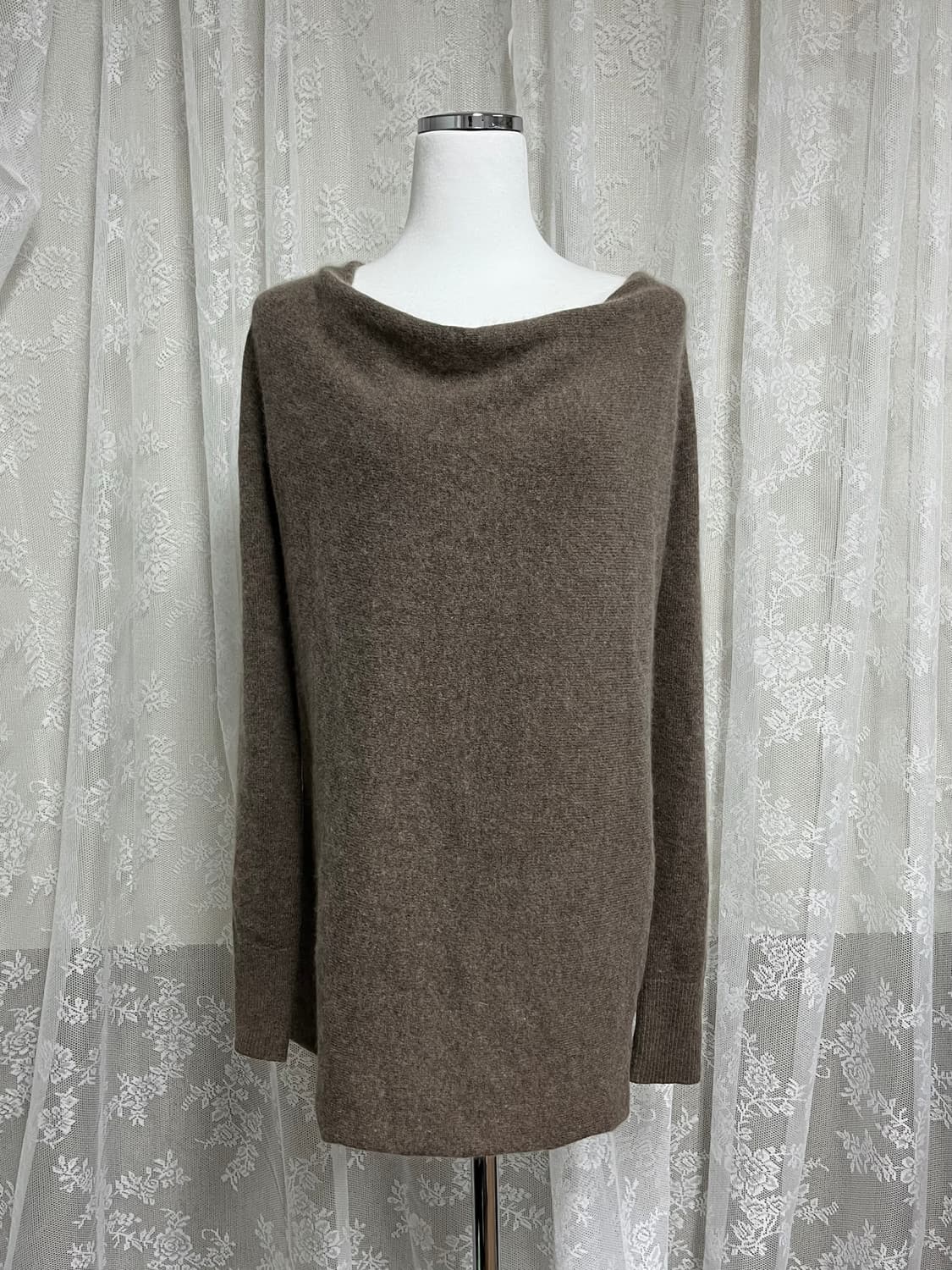 F) 한섬 시스템 울 라쿤 니트 브라운 상품이미지1