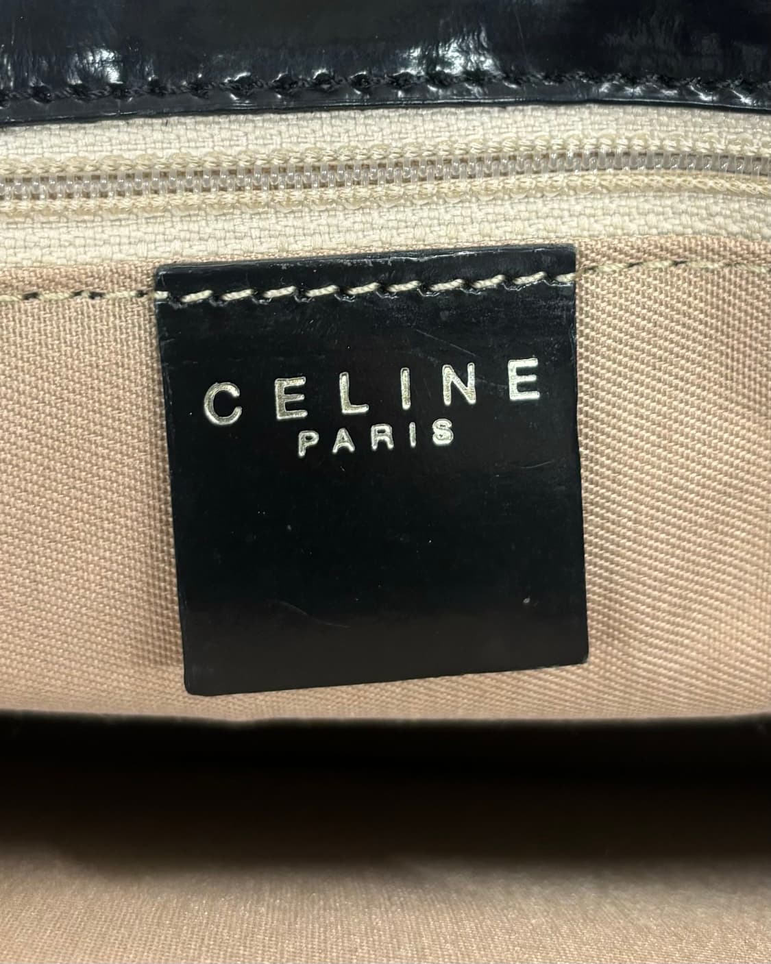 셀린느 빈티지 블랙 마카담 캔버스 가죽 숄더백 상품이미지7