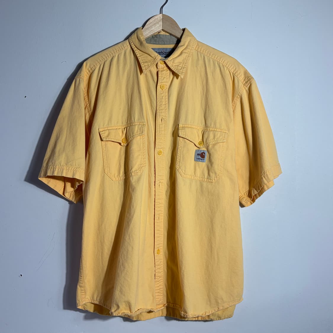 칼하트 빈티지 옐로우 워크 반팔 셔츠 (무료배송) 상품이미지1