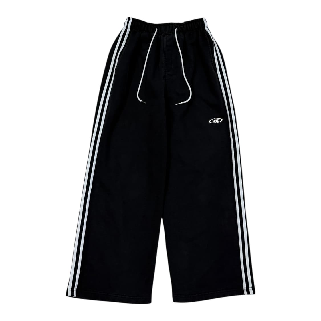 본투윈 크롬 B로고 트랙 라인 와이드 팬츠 바지 블랙 2 상품이미지1