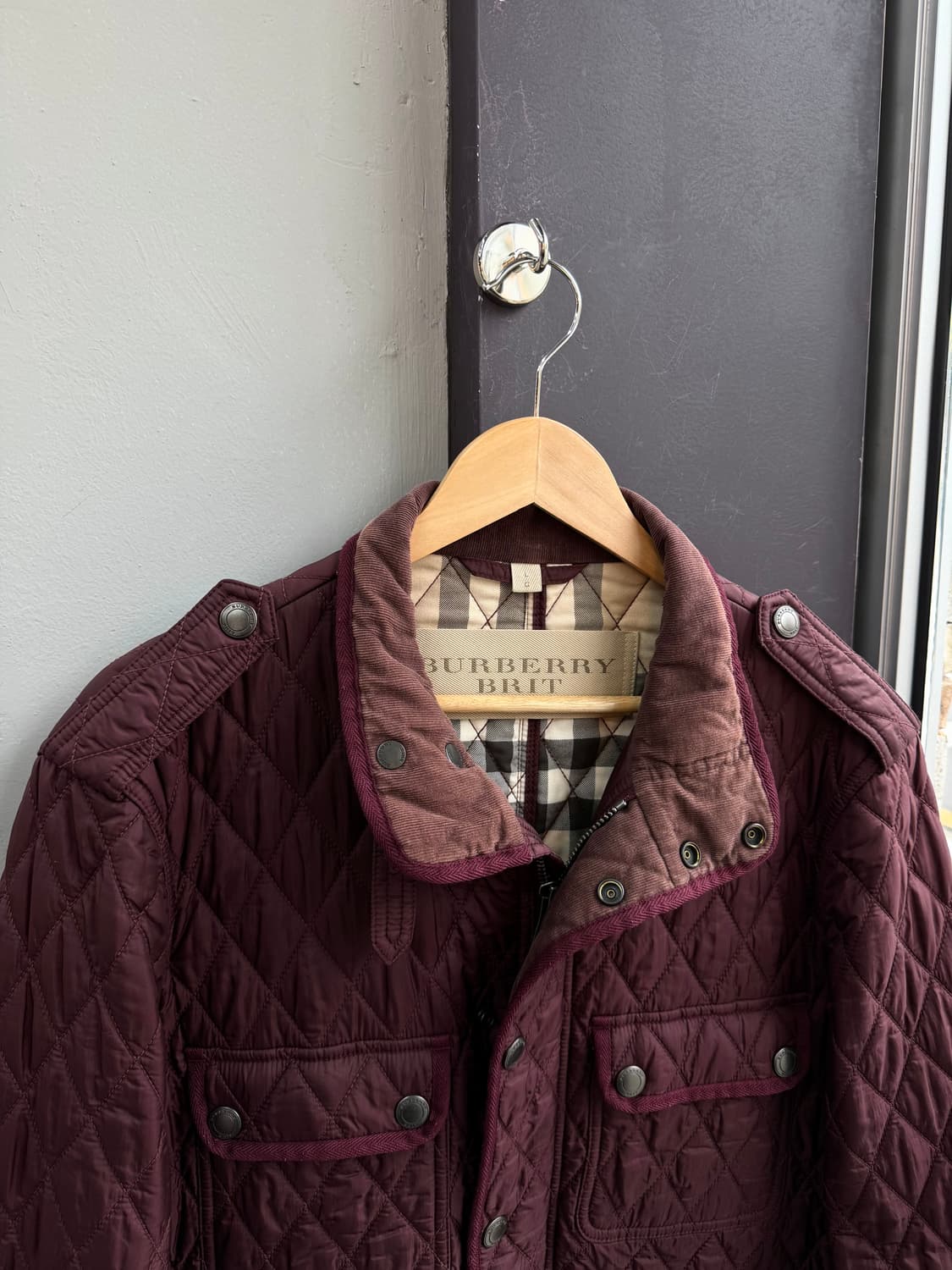 L/ 버버리 엘보 레더패치 퀄팅 패딩자켓 상품이미지3
