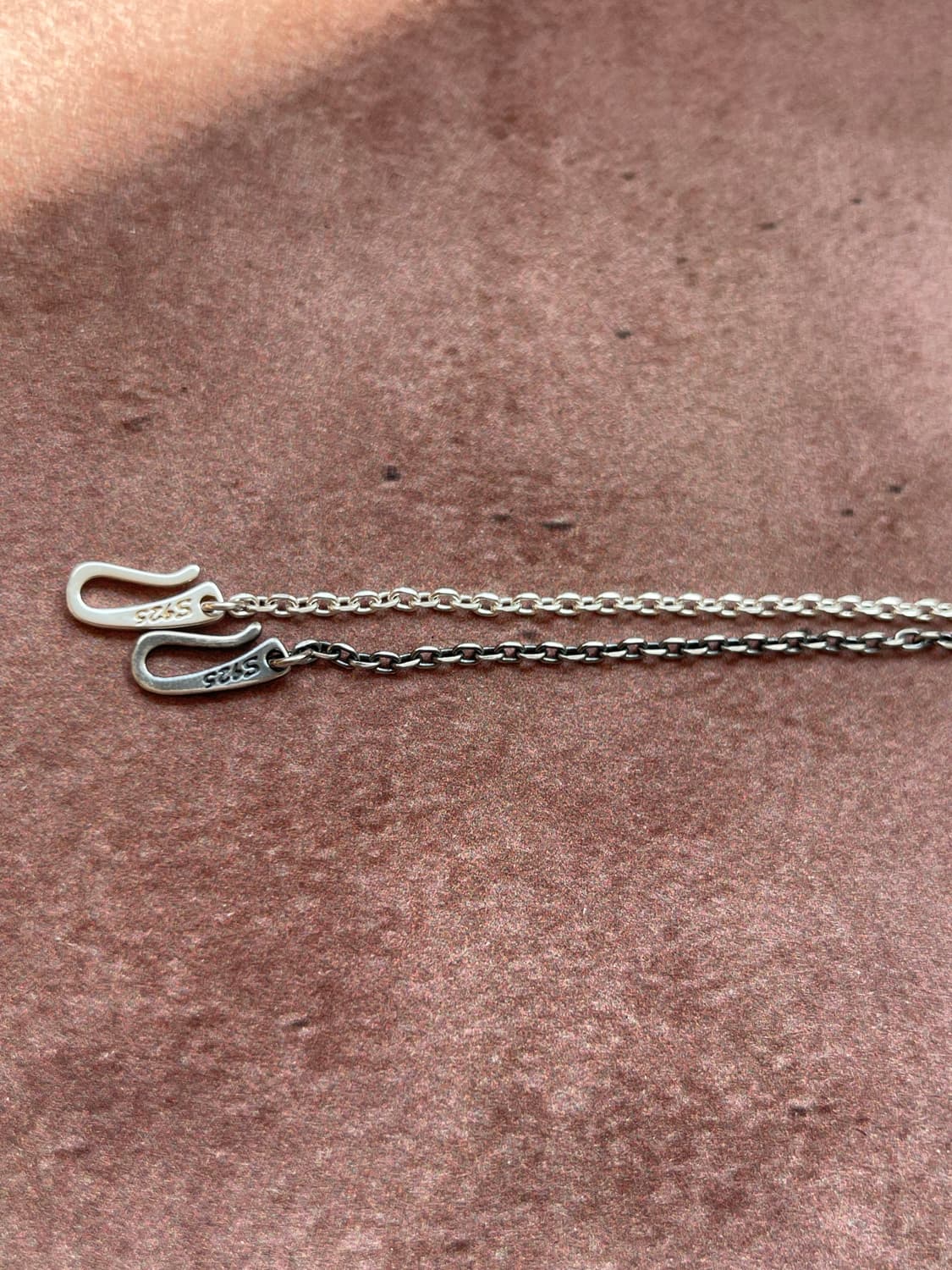 2.1mm 앤틱실버 훅체인목걸이  상품이미지3