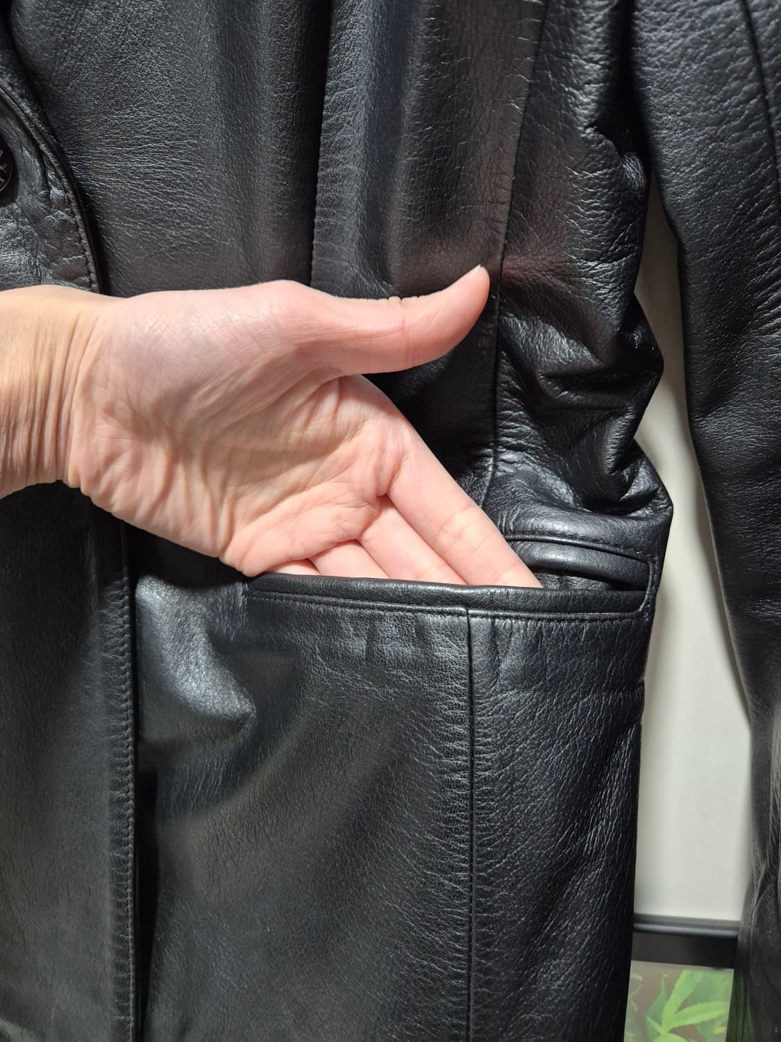 JPN 빈티지 블랙 소가죽 자켓 블레이져 상품이미지4