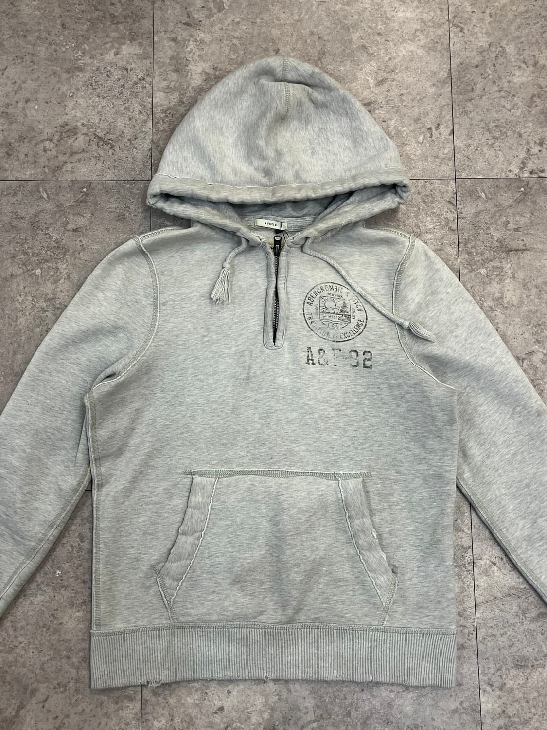 아베크롬비 반집업 기모 후드티 라이트그레이 M #csz3447 상품이미지4