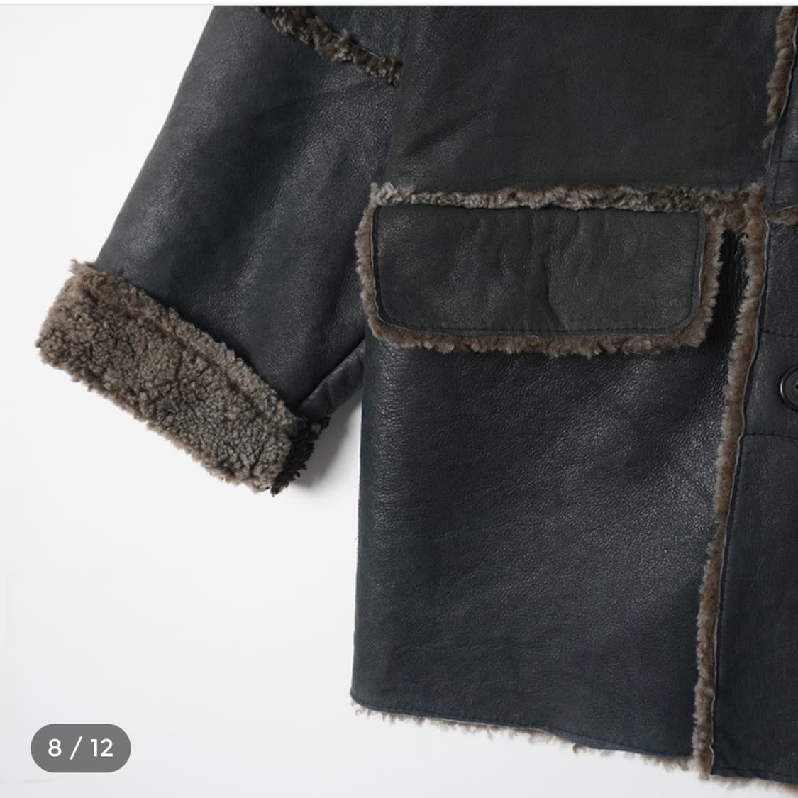 양가죽 무스탕 미디 코트 상품이미지8