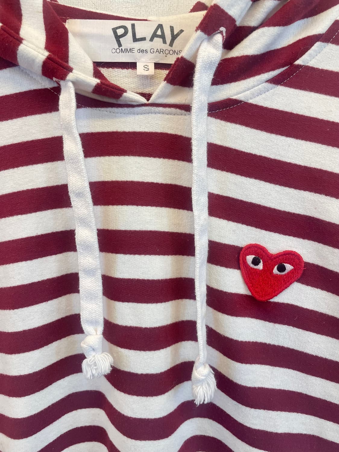 꼼데가르송 PLAY 스트라이프 롱슬리브 S:)단가라후드티S 긴팔면티셔츠 상품이미지2