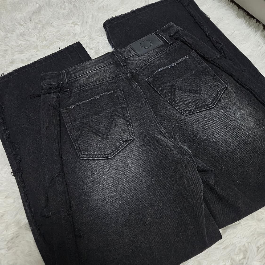 마뗑킴 BIG DAMAGE BRUSH DENIM PANTS 블랙 상품이미지7