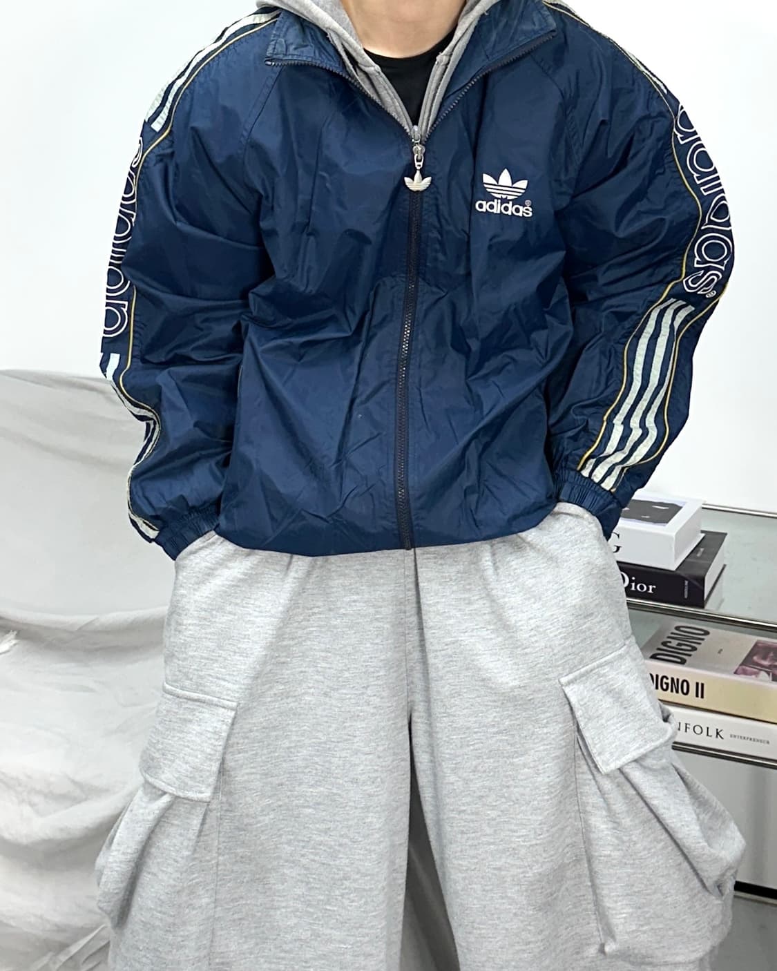 아디다스 90s 빅로고 올드스쿨 바람막이 XL 상품이미지1