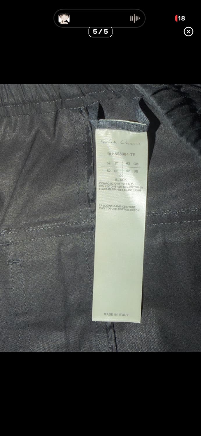 52) 릭오웬스 드로우스트링 쇼츠 팬츠 블랙 상품이미지5