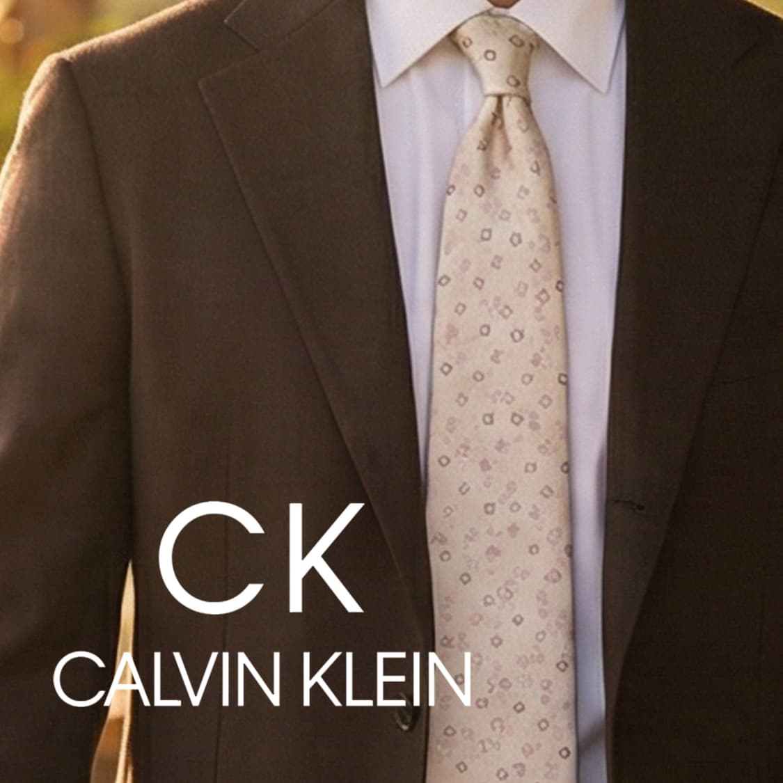 캘빈클라인 실크 아이보리 핑크 패턴 넥타이 8.7cm A+등급 K1841 상품이미지1