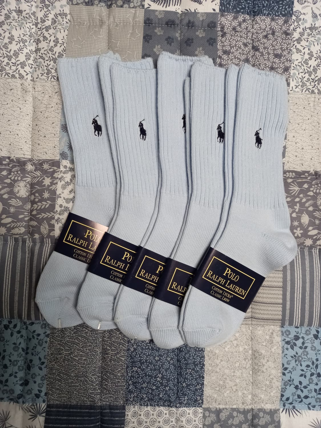 폴로 여성 골지양말 하늘색     상품이미지1