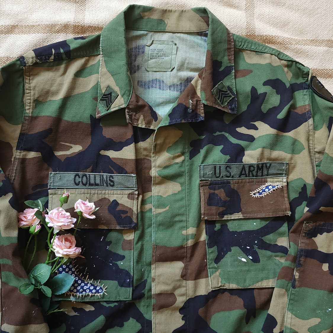 90s 미군 카모 셔츠자켓 BDU 미디움 레귤러 커스텀 상품이미지3