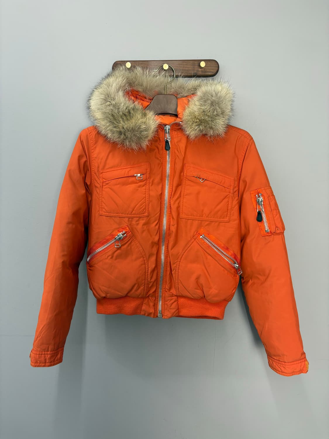 폴로랄프로렌 00s 덕다운 오렌지 크롭 봄버자켓 A3335 상품이미지2