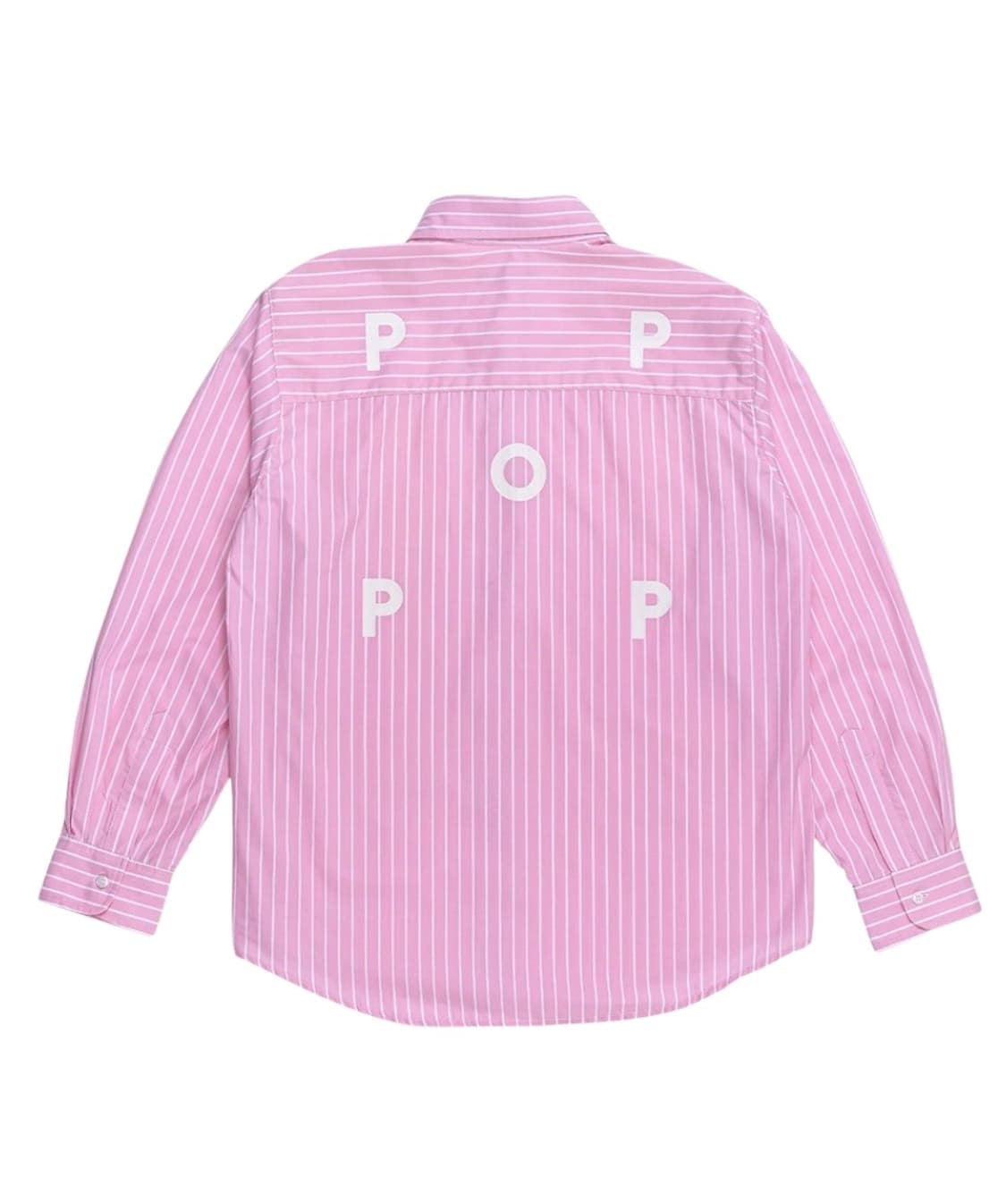 팝 트레이딩 컴퍼니 로고 스트라이프 셔츠 핑크 상품이미지1