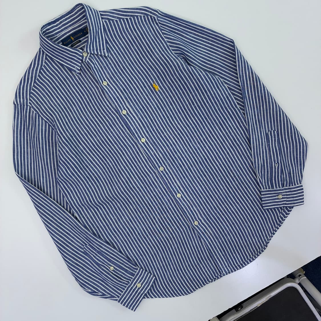 Polo 폴로 랄프로렌 신형 블루 스트라이프 린넨100% 셔츠 상품이미지2
