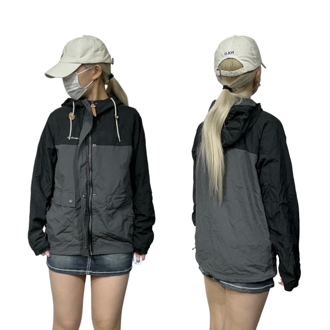 헤드 차콜 블랙 올드스쿨 후드 바람막이 트랙 자켓 M 상품이미지1