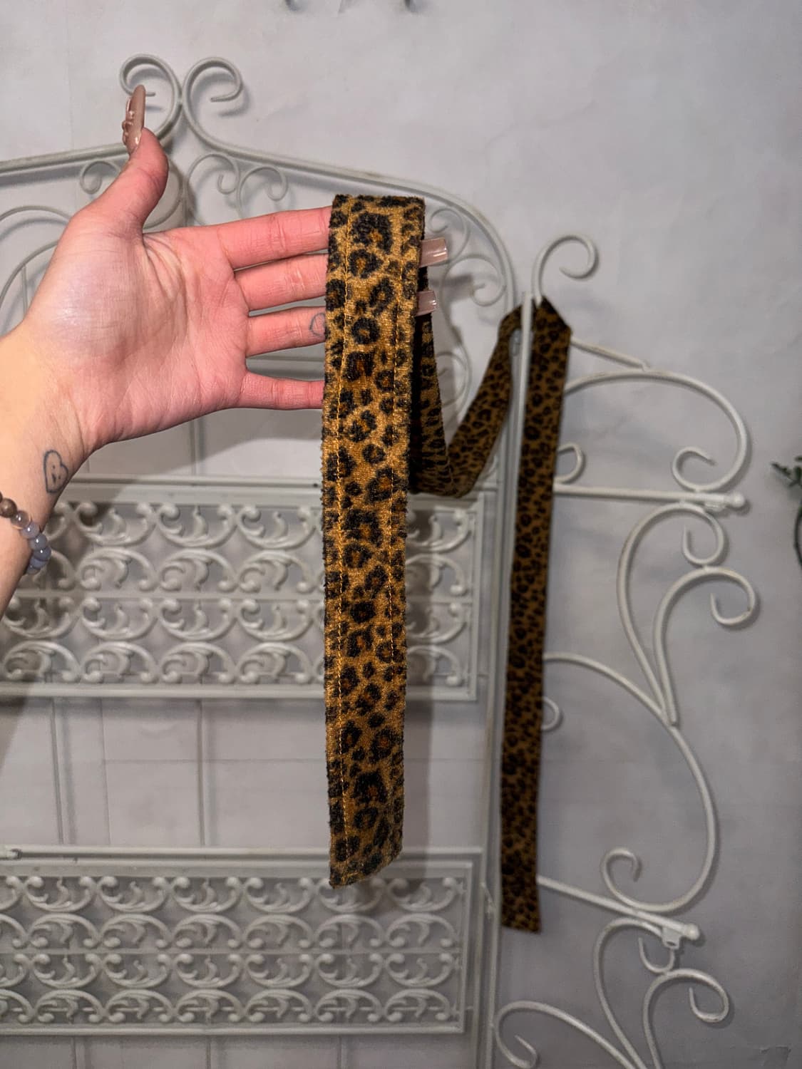 Brown leopard tie scarf 상품이미지4