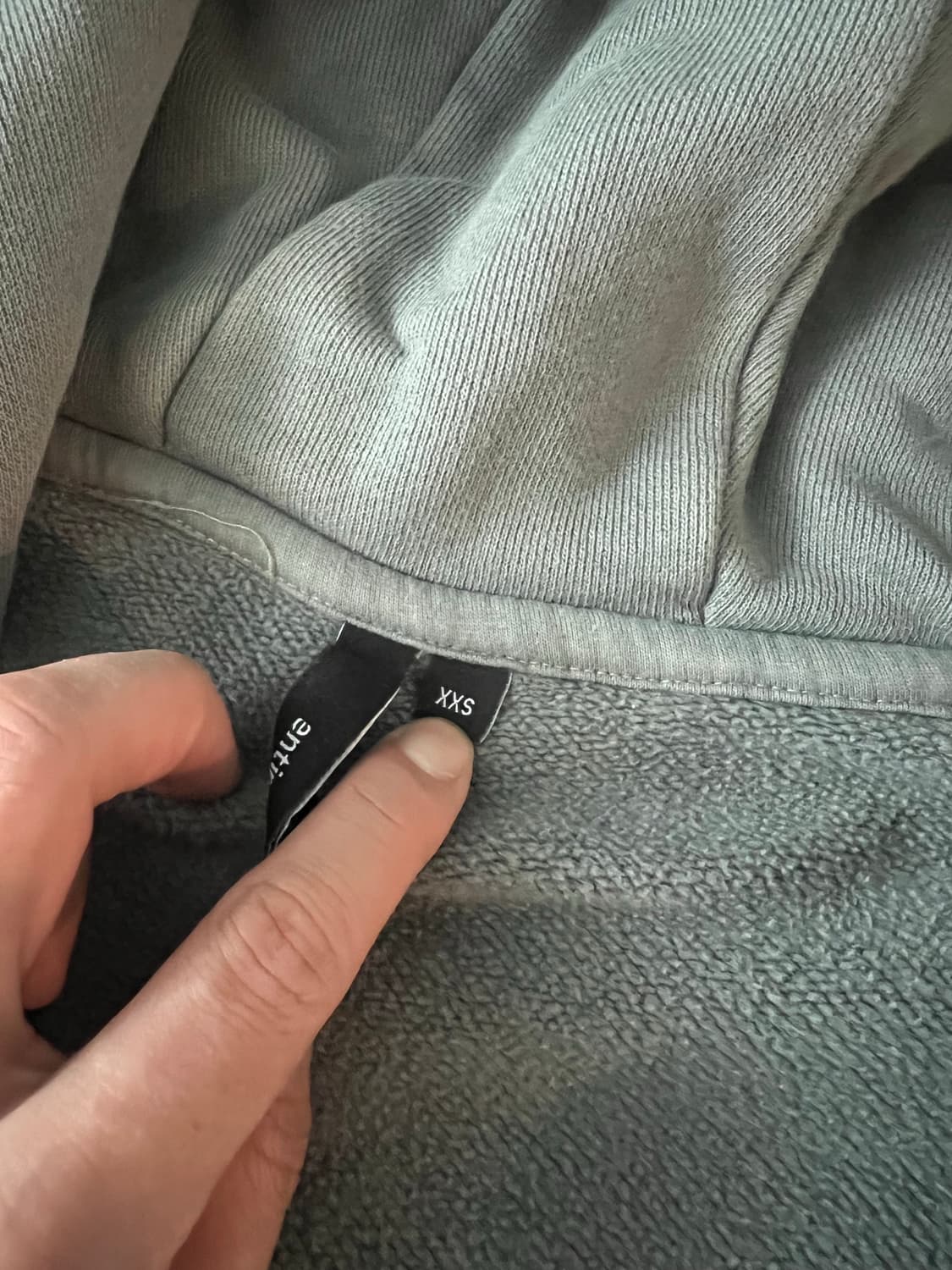 엔타이어스튜디오 크롭 후드 집업 그레이 xxs 상품이미지3