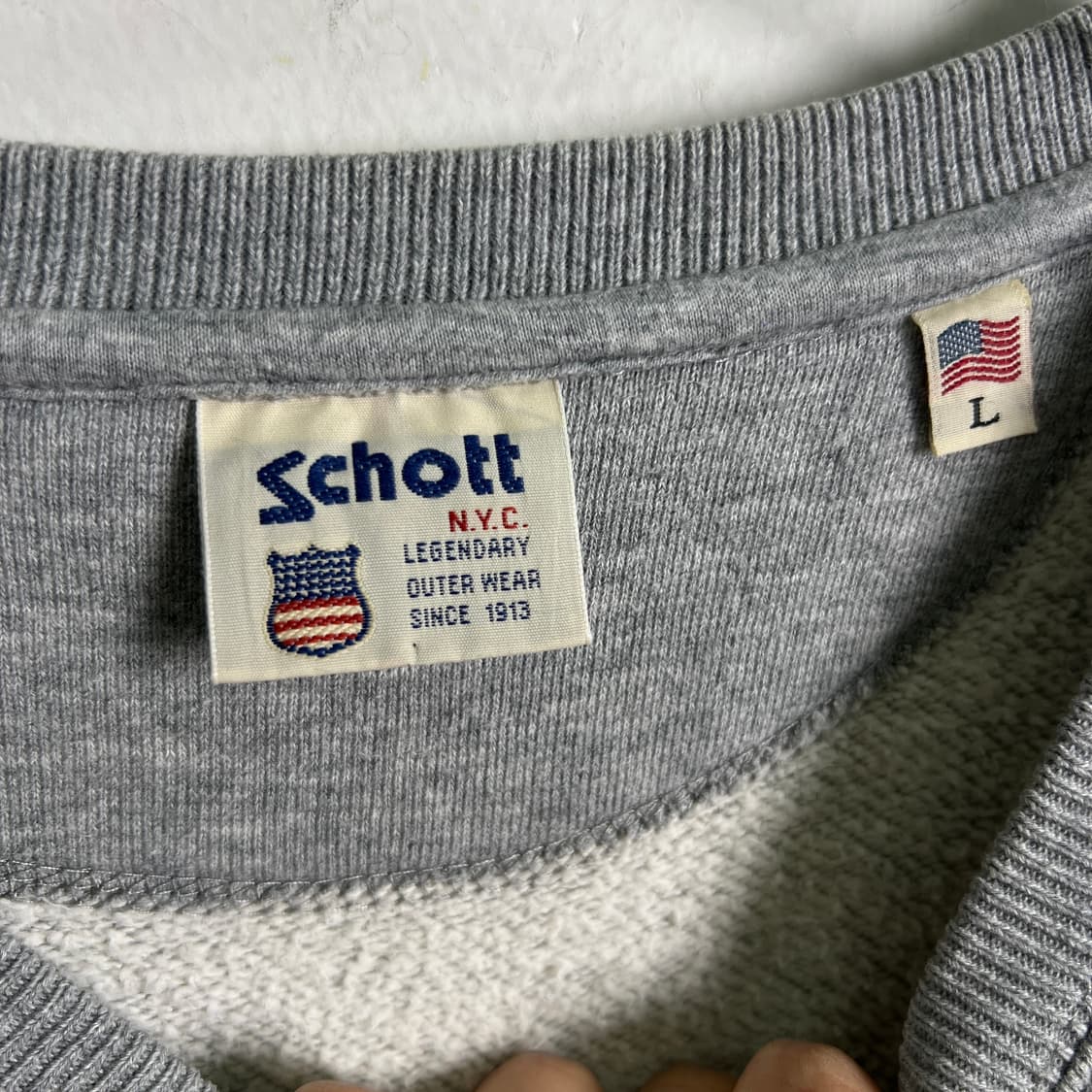 schott 쇼트 그레이 프린팅 맨투맨 L 상품이미지3