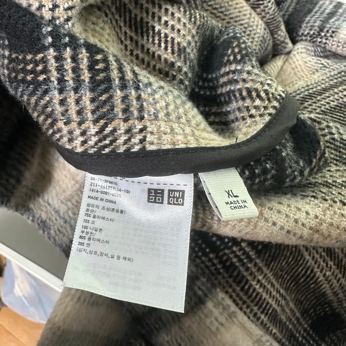 XL 유니클로C 오버핏 옴브레체크 플라넬셔츠자켓 상품이미지6