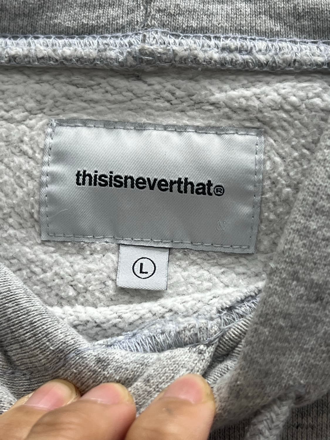 디스이즈네버댓 프린팅 후드 티 라이트 그레이 상품이미지4