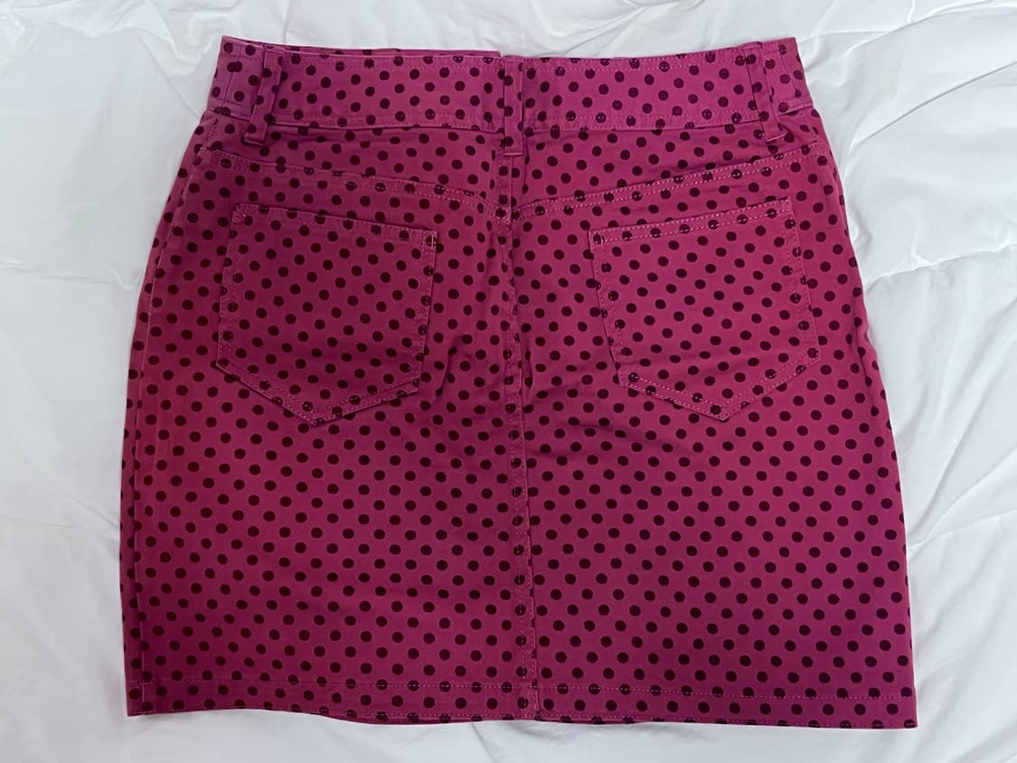 빈티지 레드 도트 미니 미디 스커트 치마  h라인 상품이미지3