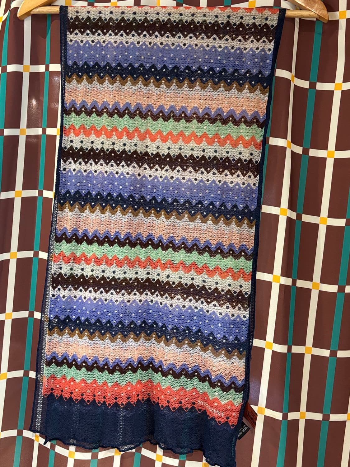 미쏘니 지그재그패턴 니트 스카프 상품이미지2