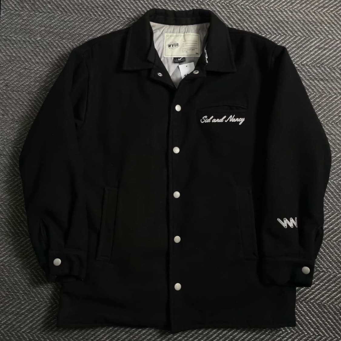 WVUR 스몰로고 누빔 바시티 자켓 블랙o 4993 상품이미지1