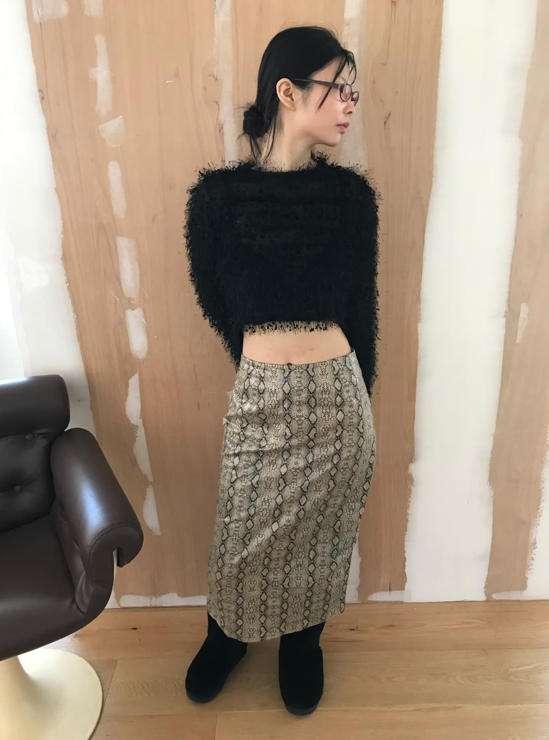 vintage black slit top 상품이미지7