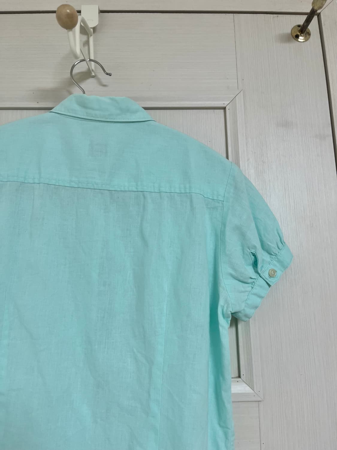 라코스테 민트 린넨 반팔 셔츠 40 상품이미지4