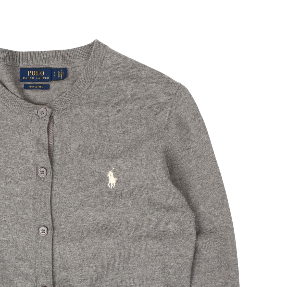 폴로 랄프로렌 그레이 피마코튼 라운드 가디건 상품이미지3