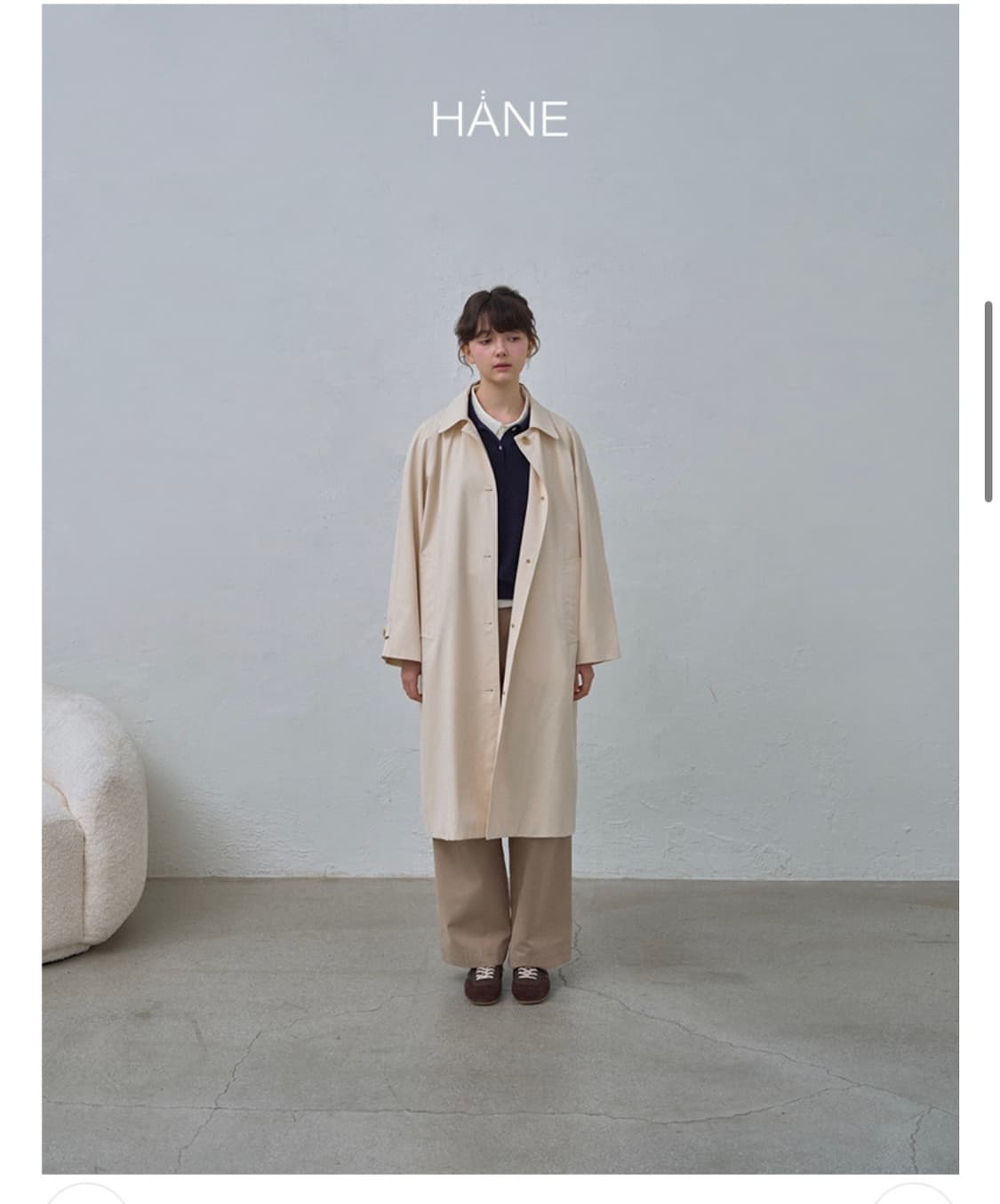 HANE의 레글런 트렌치 코트   Ecru 상품이미지2