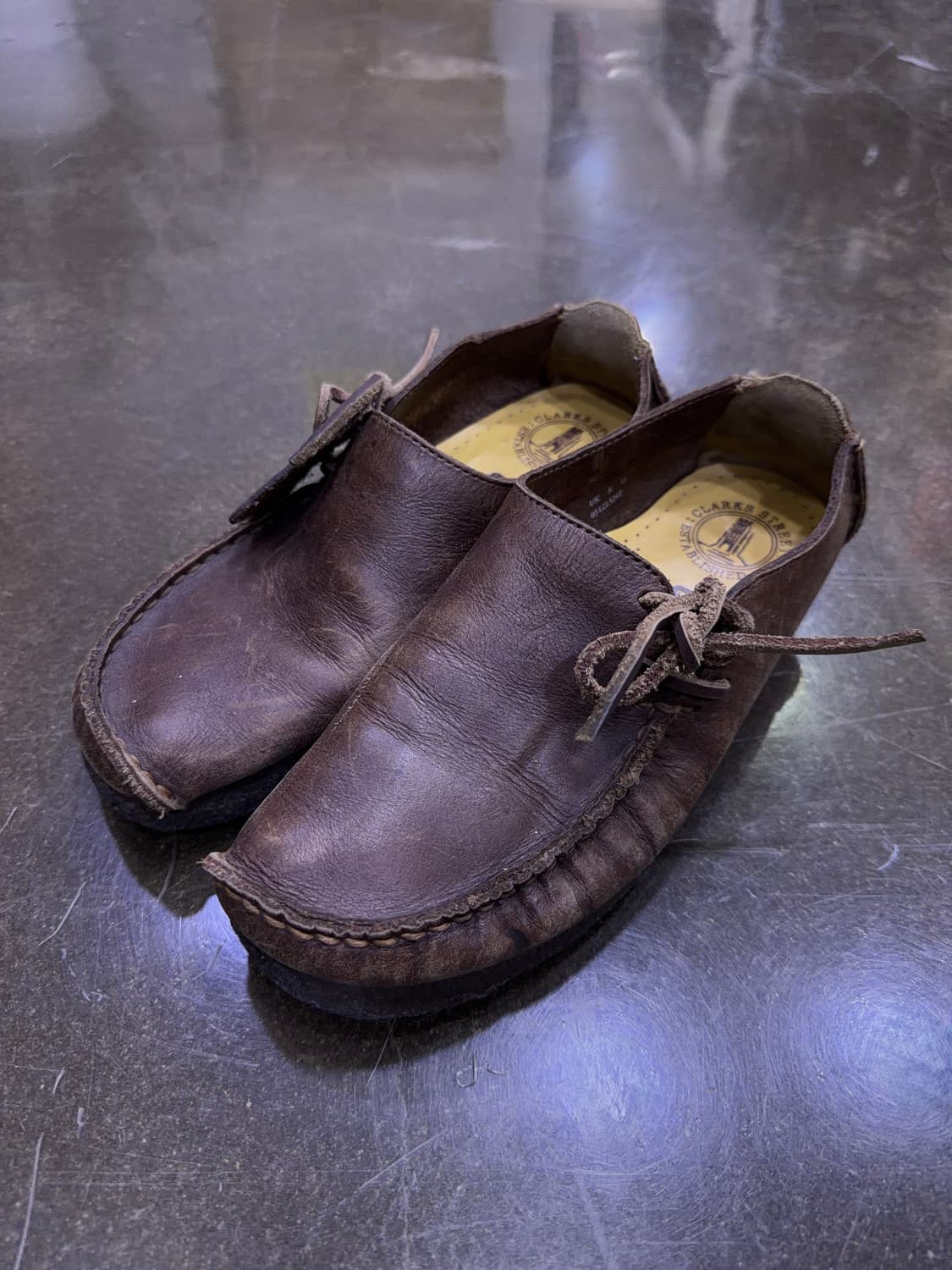 클락스 러그 브라운 가죽 모카신 슈즈 UK 5(240) 상품이미지1