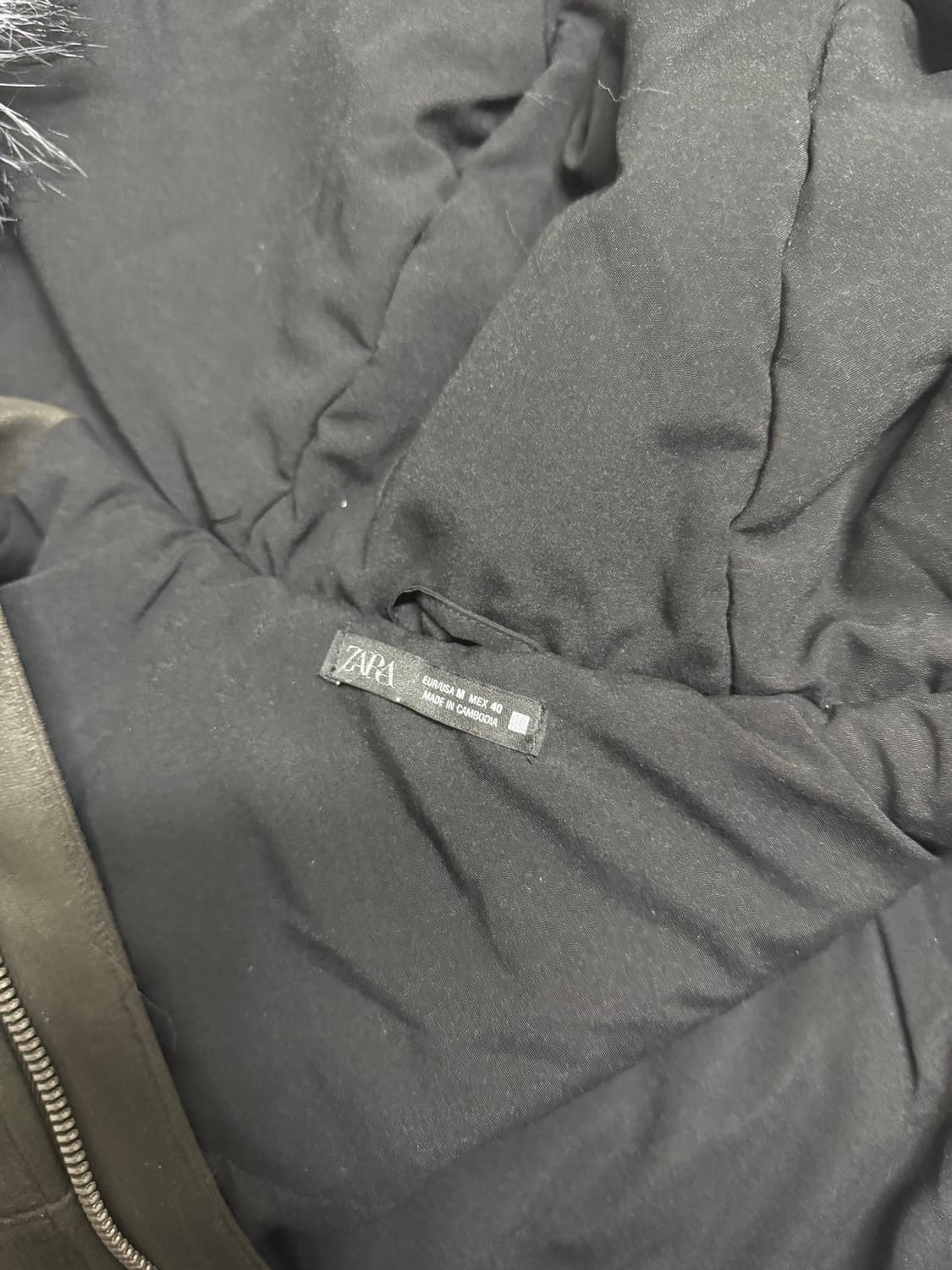 자라 페이크 스웨이드 퍼 패딩 자켓 m 상품이미지4