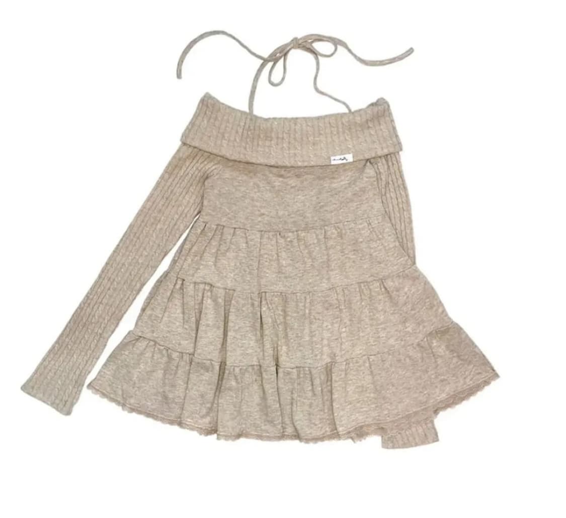 노피셜 노피스 캉캉 오프숄더탑 (베이지) 상품이미지3