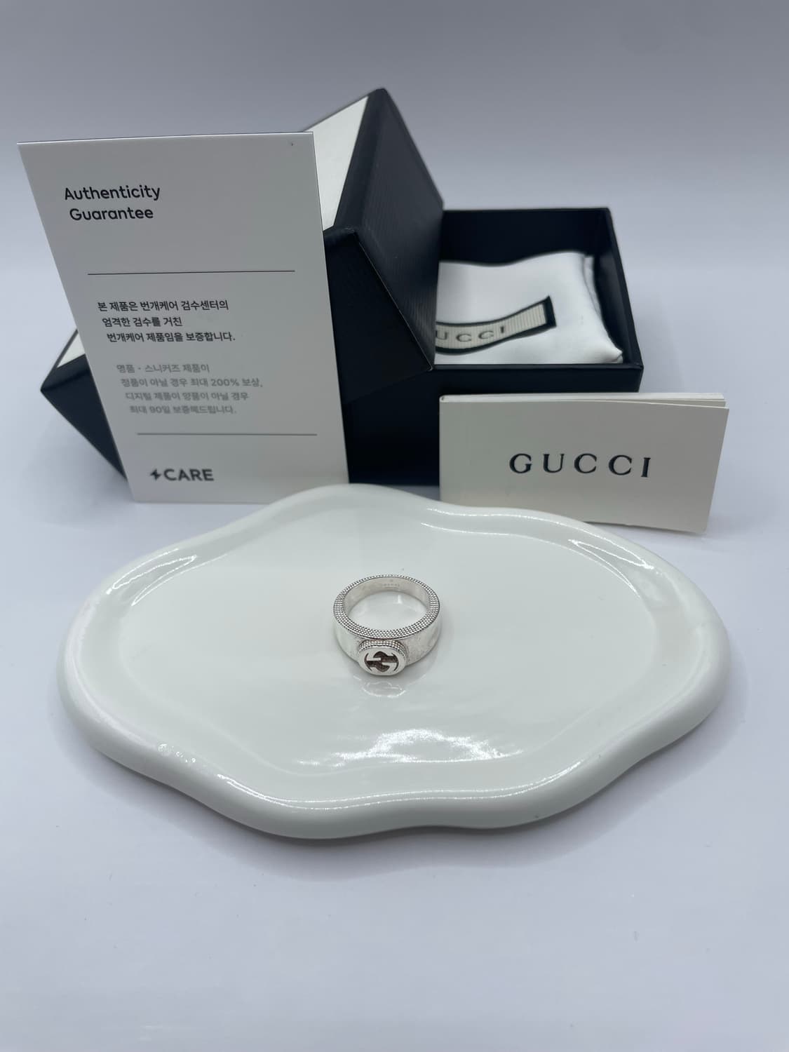 구찌 인터로킹 실버 반지 13호 상품이미지4