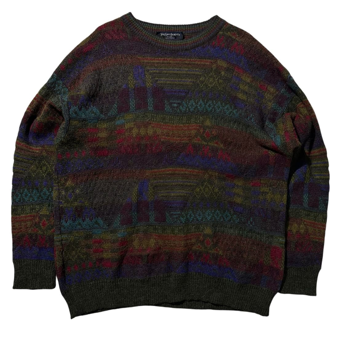 입생로랑 패턴 라운드 니트 상품이미지1