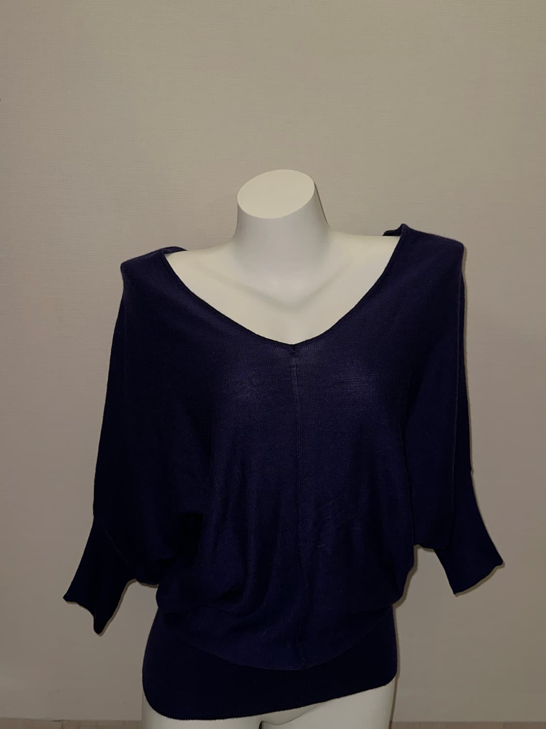 빈티지 퍼플 딥브이넥 투웨이 레이어드 니트 (원피스) 상품이미지5