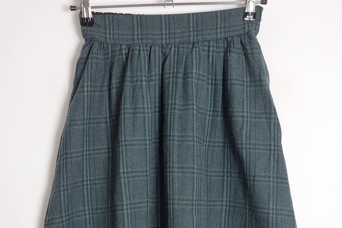 W CLOSET 빈티지 그린 체크스커트  상품이미지3