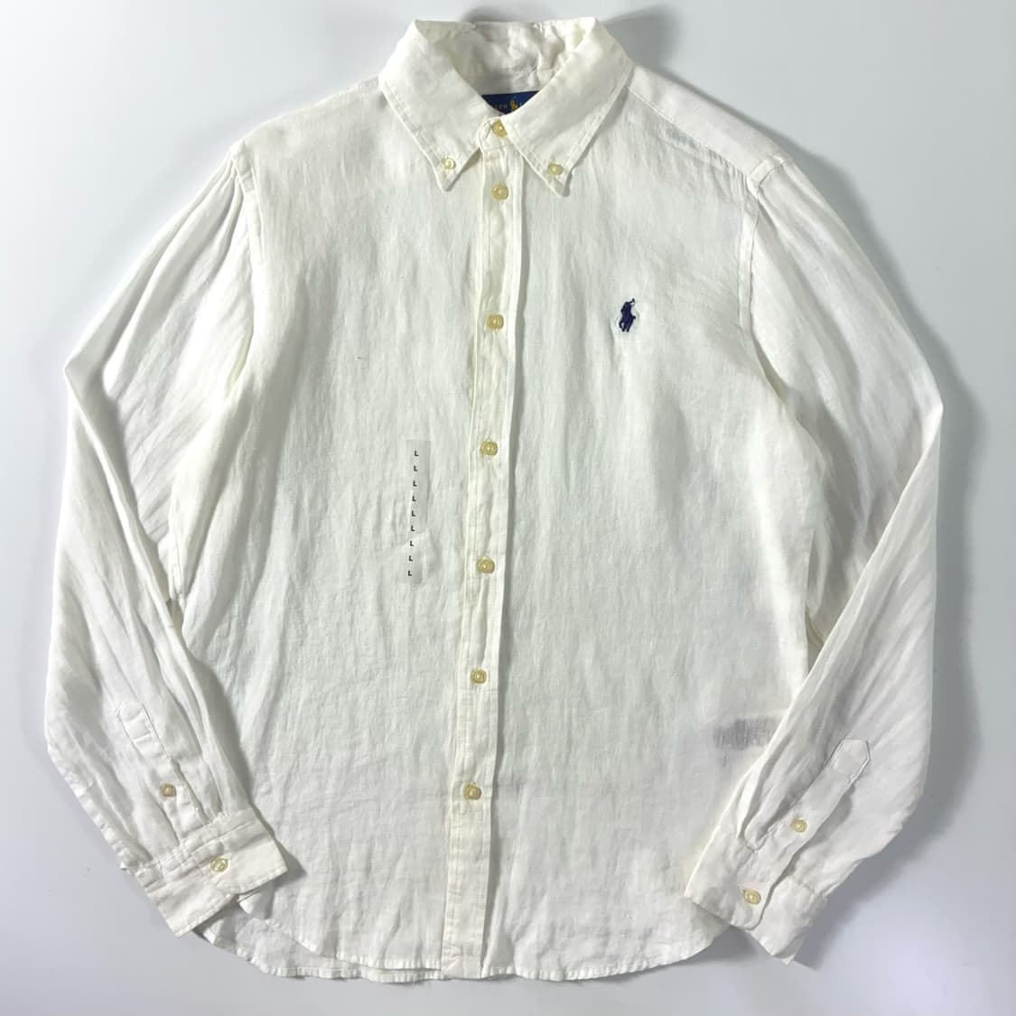 Polo  폴로 랄프로렌 자수 린넨 데드스탁 화이트 셔츠  상품이미지1