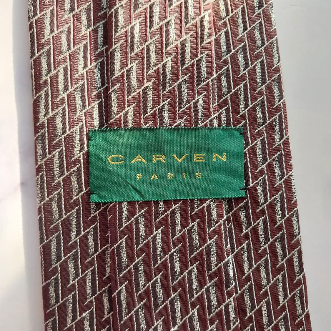 까르뱅 실크 브라운 자카드 패턴 넥타이 9.5cm A+등급 K1338
 상품이미지9