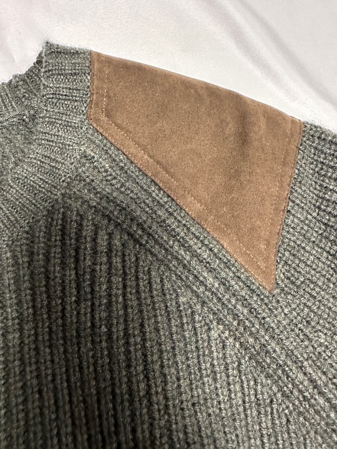 브룩스 브라더스 모100% 니트 카키/브라운 스웨이드패치(105) 상품이미지6