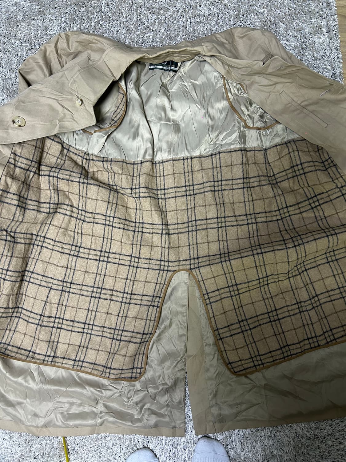 일제 타카큐 트랜치코트 울 내피포함 사이즈 100~ 105 상품이미지4