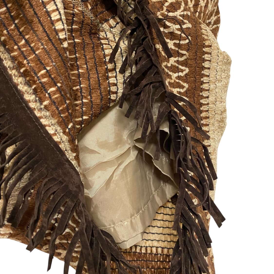 Knit tassel hippie brown pattern skirt  상품이미지4