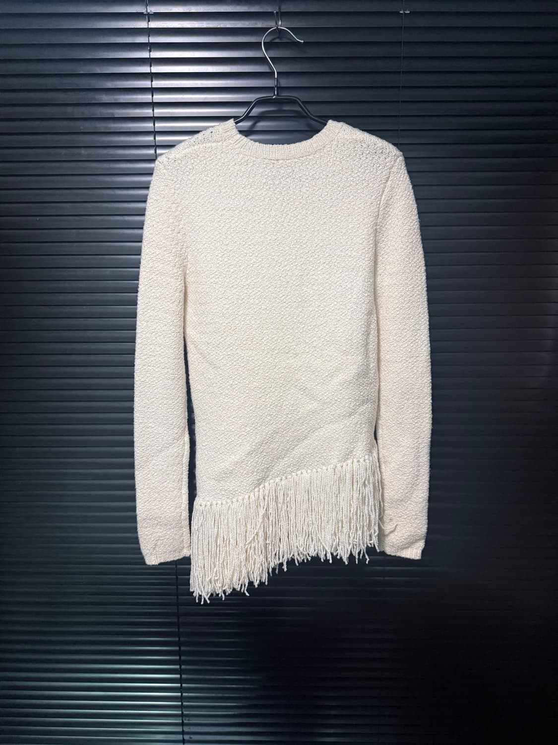 Theory 띠어리 아이보리 웨스턴 프린지 테슬 사선 메리노 울 S 90 상품이미지5