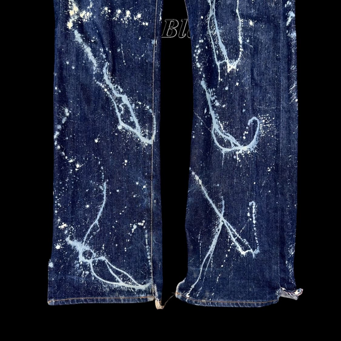 Splatter Paint Damaged Hem Denim 상품이미지3