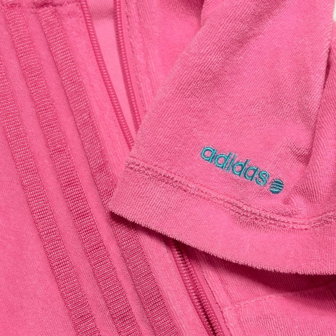 Adisas 네오라벨 트랙 스포티 핫핑크 반팔 후드집업 상품이미지3