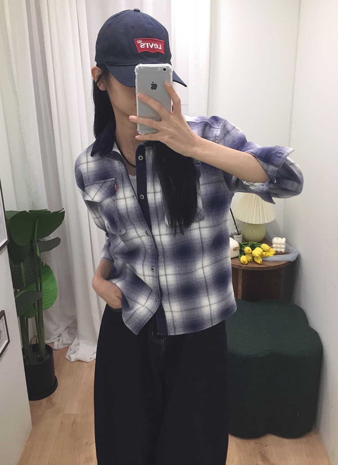 여성 리바이스 7부 체크셔츠 95 상품이미지2