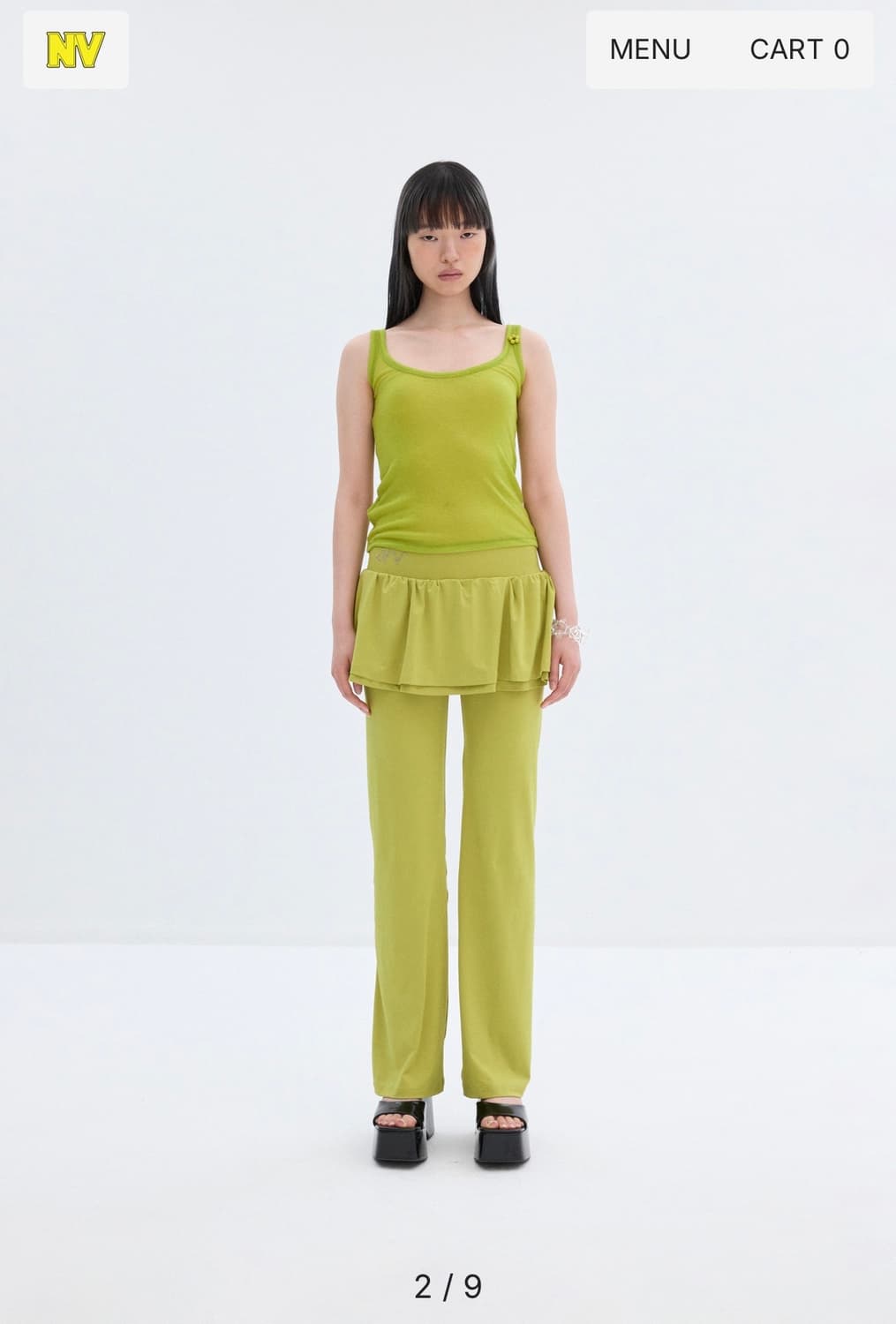 Naviverse jersey skirtpants yellow green 상품이미지1